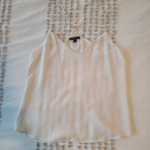 J. Crew V-neck 100% Silk White Sleeveless Blouse